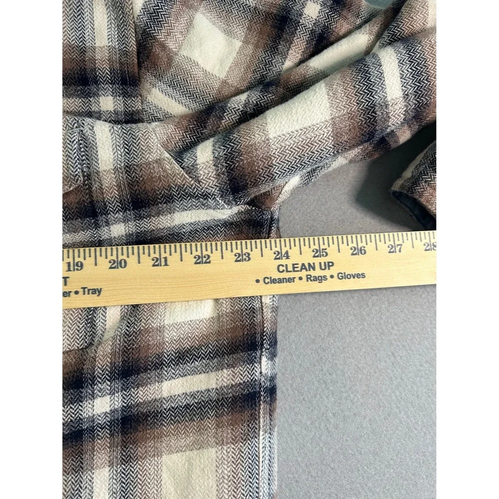 Carbon2Cobalt Shacket Men's Large‎ Brown Plaid Sherpa Lined Flannel Jacket